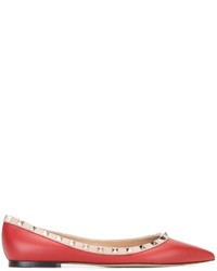 rote Leder Ballerinas von Valentino Garavani