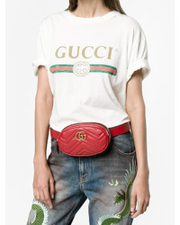 rote Leder Bauchtasche von Gucci