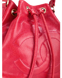 rote Leder Beuteltasche von Chanel Vintage