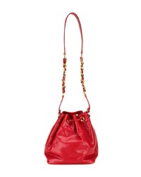 rote Leder Beuteltasche von Chanel Vintage