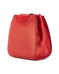 rote Leder Beuteltasche von Oscar de la Renta