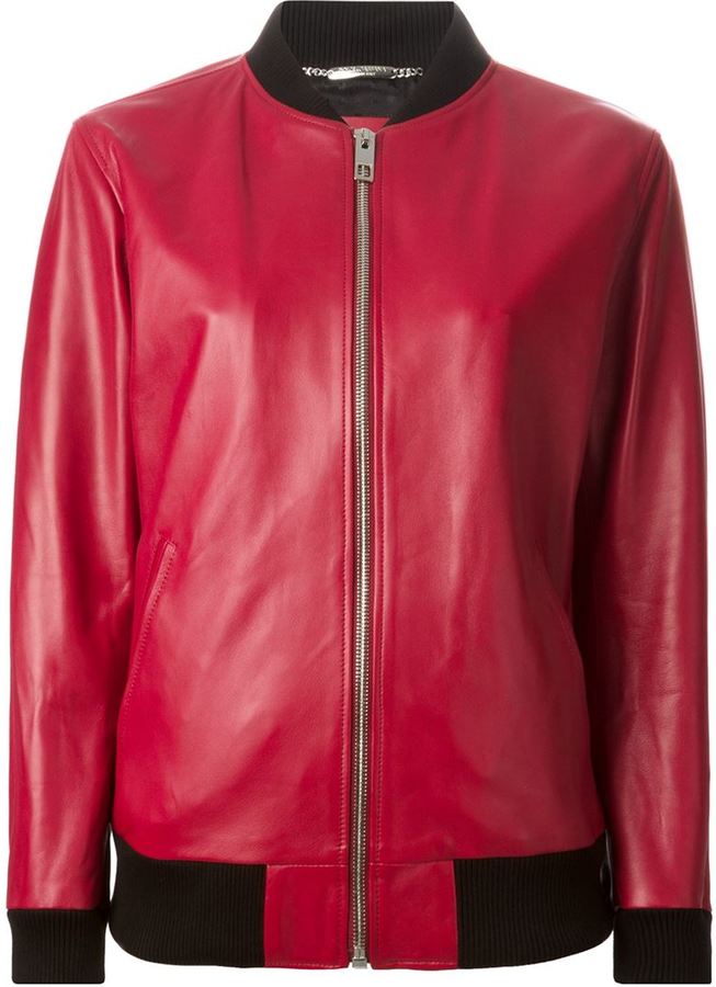 dolce and gabbana leather bomber jacket