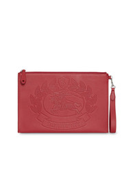 rote Leder Clutch Handtasche von Burberry