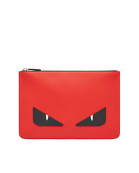 rote Leder Clutch Handtasche von Fendi