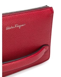 rote Leder Clutch Handtasche von Salvatore Ferragamo