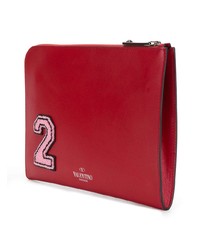 rote Leder Clutch Handtasche von Valentino
