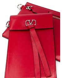 rote Leder Clutch Handtasche von Valentino