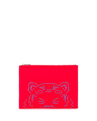 rote Leder Clutch Handtasche von Kenzo