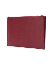 rote Leder Clutch Handtasche von Saint Laurent