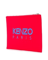 rote Leder Clutch Handtasche von Kenzo