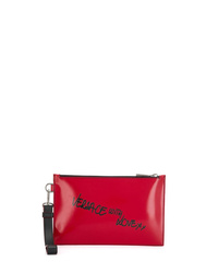 rote Leder Clutch Handtasche von Versace