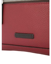 rote Leder Clutch Handtasche von Cerruti 1881