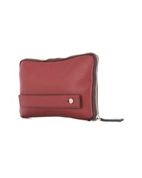 rote Leder Clutch Handtasche von Cerruti 1881