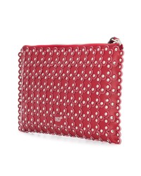 rote Leder Clutch mit Blumenmuster von RED Valentino