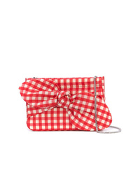 rote Leder Clutch mit Vichy-Muster