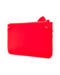 rote Leder Clutch von DELPOZO