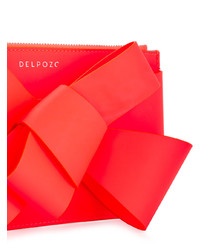 rote Leder Clutch von DELPOZO