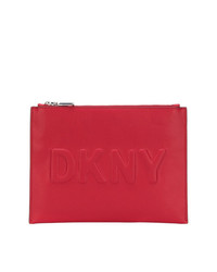 rote Leder Clutch von DKNY