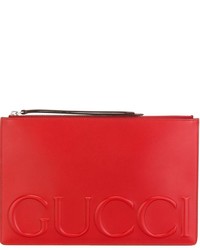 rote Leder Clutch von Gucci