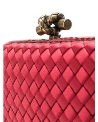 rote Leder Clutch von Bottega Veneta