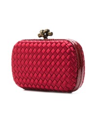 rote Leder Clutch von Bottega Veneta