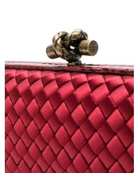 rote Leder Clutch von Bottega Veneta