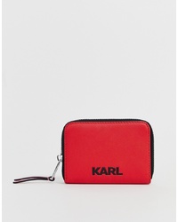 rote Leder Clutch von Karl Lagerfeld