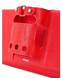 rote Leder Clutch von Perrin Paris