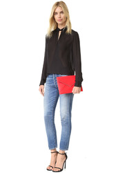 rote Leder Clutch von Rebecca Minkoff