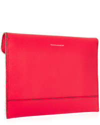 rote Leder Clutch von Rebecca Minkoff