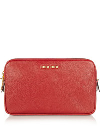 rote Leder Clutch von Miu Miu