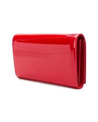 rote Leder Clutch von Saint Laurent