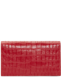 rote Leder Clutch von Saint Laurent