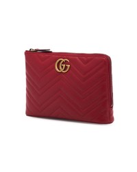 rote Leder Clutch von Gucci