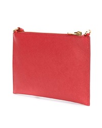 rote Leder Clutch von Prada