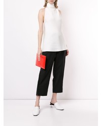 rote Leder Clutch von Jil Sander