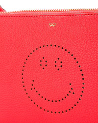 rote Leder Clutch von Anya Hindmarch