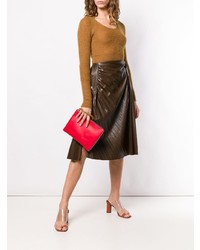 rote Leder Clutch von Marni