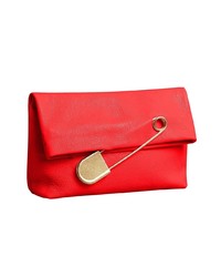 rote Leder Clutch von Burberry