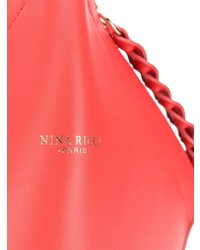 rote Leder Clutch von Nina Ricci