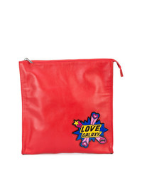 rote Leder Clutch von Yazbukey