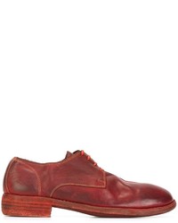 rote Leder Derby Schuhe von Guidi