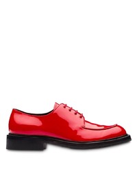 rote Leder Derby Schuhe von Prada