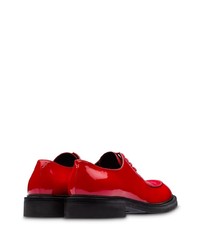 rote Leder Derby Schuhe von Prada