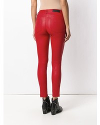 rote enge Jeans aus Leder von Zadig & Voltaire