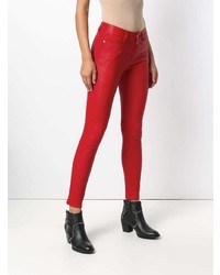 rote enge Jeans aus Leder von Zadig & Voltaire