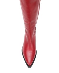 rote Leder mittelalte Stiefel von The Seller