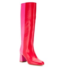 rote Leder mittelalte Stiefel von RED Valentino