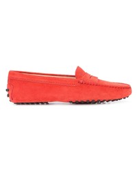 rote Leder Mokassins von Tod's