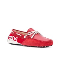 rote Leder Mokassins von Tod's